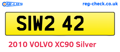 SIW242 are the vehicle registration plates.