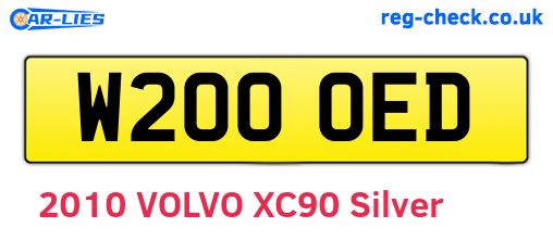 W200OED are the vehicle registration plates.