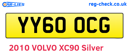 YY60OCG are the vehicle registration plates.