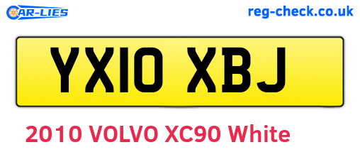YX10XBJ are the vehicle registration plates.