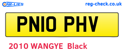 PN10PHV are the vehicle registration plates.