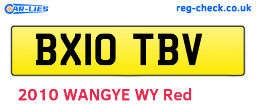 BX10TBV are the vehicle registration plates.