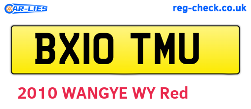 BX10TMU are the vehicle registration plates.