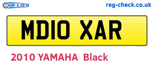 MD10XAR are the vehicle registration plates.