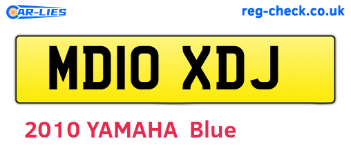 MD10XDJ are the vehicle registration plates.