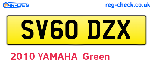 SV60DZX are the vehicle registration plates.
