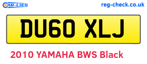 DU60XLJ are the vehicle registration plates.