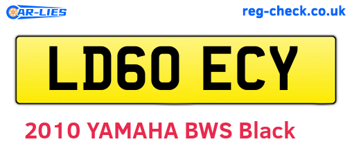 LD60ECY are the vehicle registration plates.