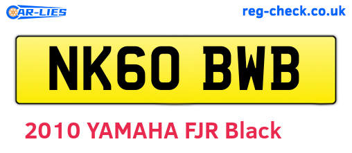 NK60BWB are the vehicle registration plates.