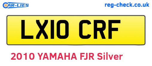 LX10CRF are the vehicle registration plates.