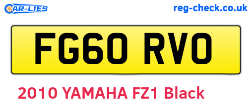 FG60RVO are the vehicle registration plates.