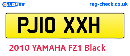 PJ10XXH are the vehicle registration plates.