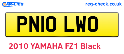 PN10LWO are the vehicle registration plates.