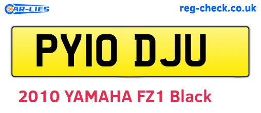 PY10DJU are the vehicle registration plates.