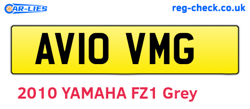 AV10VMG are the vehicle registration plates.