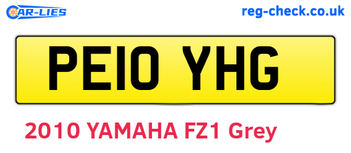 PE10YHG are the vehicle registration plates.