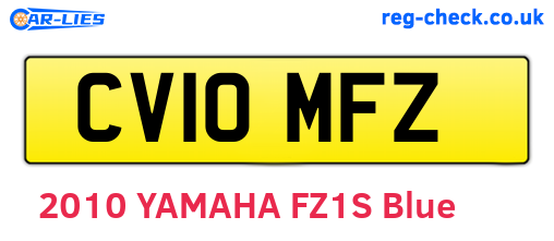 CV10MFZ are the vehicle registration plates.