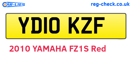 YD10KZF are the vehicle registration plates.