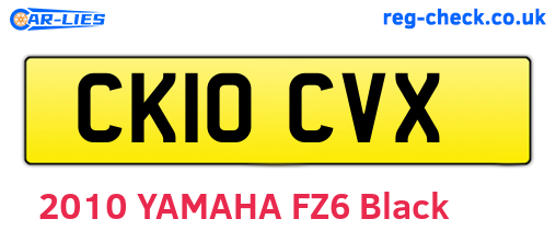 CK10CVX are the vehicle registration plates.