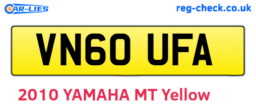 VN60UFA are the vehicle registration plates.