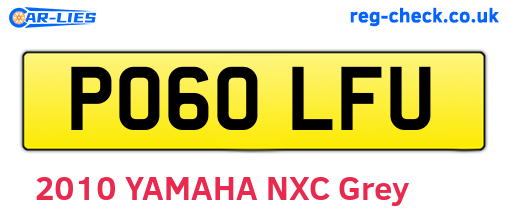 PO60LFU are the vehicle registration plates.