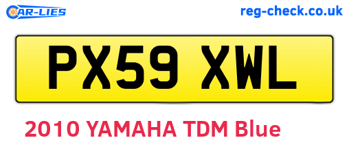 PX59XWL are the vehicle registration plates.