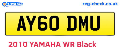 AY60DMU are the vehicle registration plates.
