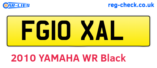 FG10XAL are the vehicle registration plates.