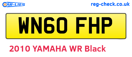WN60FHP are the vehicle registration plates.