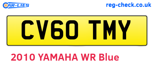 CV60TMY are the vehicle registration plates.