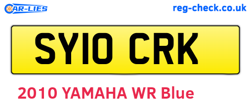 SY10CRK are the vehicle registration plates.