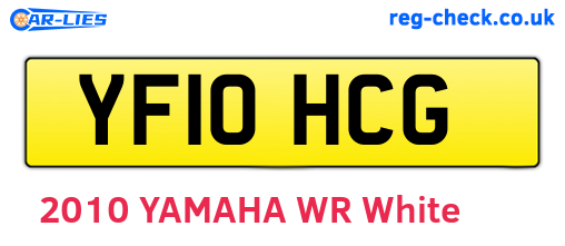 YF10HCG are the vehicle registration plates.