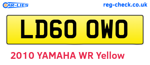 LD60OWO are the vehicle registration plates.
