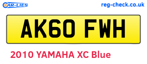 AK60FWH are the vehicle registration plates.