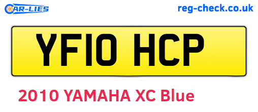 YF10HCP are the vehicle registration plates.
