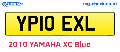 YP10EXL are the vehicle registration plates.