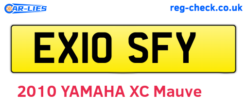 EX10SFY are the vehicle registration plates.