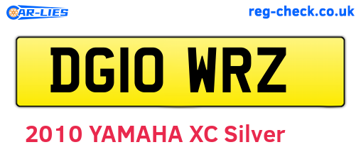DG10WRZ are the vehicle registration plates.