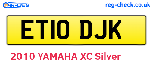 ET10DJK are the vehicle registration plates.
