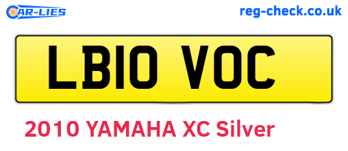 LB10VOC are the vehicle registration plates.