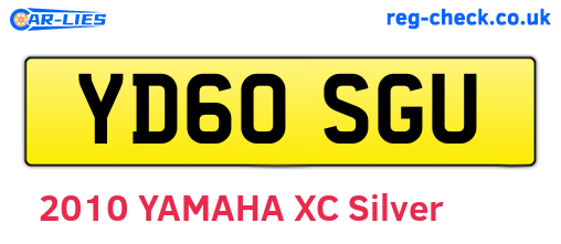 YD60SGU are the vehicle registration plates.