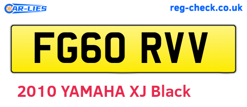 FG60RVV are the vehicle registration plates.