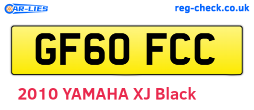 GF60FCC are the vehicle registration plates.