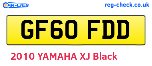 GF60FDD are the vehicle registration plates.