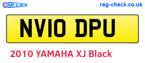 NV10DPU are the vehicle registration plates.