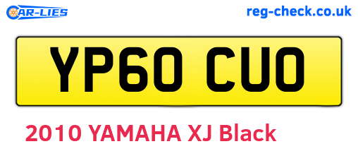 YP60CUO are the vehicle registration plates.