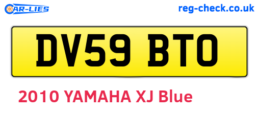 DV59BTO are the vehicle registration plates.