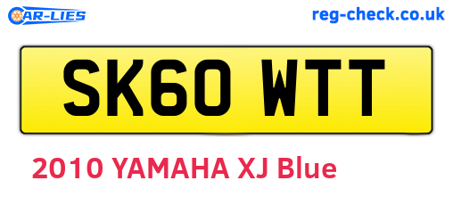 SK60WTT are the vehicle registration plates.