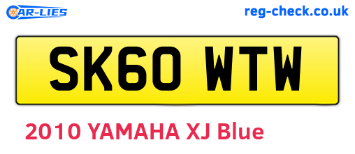 SK60WTW are the vehicle registration plates.