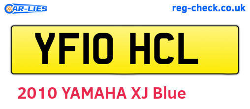 YF10HCL are the vehicle registration plates.